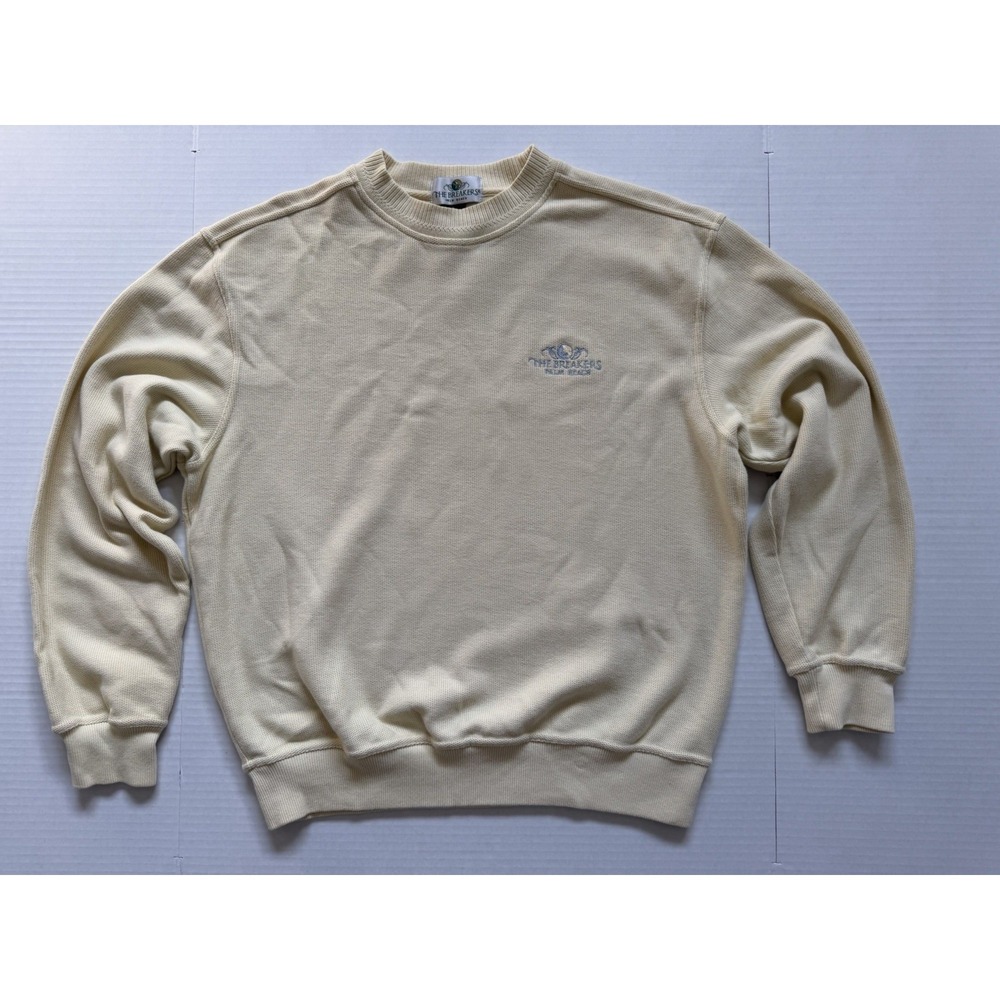 The Breakers Palm Beach Golf Sweater Preppy Men's Yellow Large Cotton